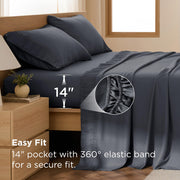 Bedsure Queen Sheet Set - 4 Pieces Soft, Breathable, Cooling Bed Sheets | Hotel Luxury Bedding for Kids, Women & Men, Oeko-Tex, Easy Care, Deep Pocket, Fade Resistant, Shrink Resistant, Emboss Design