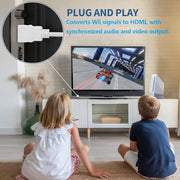 HOXIBSL 5ft WII to HDMI Converter Cable Adapter,for use with Full HD 1080P Devices with an HDMI Port,Compatible with WII,U,HDTV, Monitor (White)
