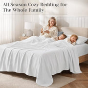 Comfort Spaces 100% Cotton Percale Sheets Twin Sheet Set 3 Pcs, White | Crisp, Cool & Breathable Bed Sheets, 12" Deep Pocket Fits Up to 14" Mattress, Lightweight, All Season Cozy, with Pillow Case