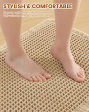 Smiry Waffle Bath Mat 30X20, Extra Soft Absorbent Bathroom Rugs, Brown | Non Slip Machine Washable Quick Dry Bath Rugs for Bathroom Floor, Tub, Shower, Home Decor Accessories