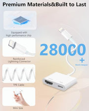 Lightning to HDMI Adapter for iPhone, [Apple MFi Certified] Digital AV Dongle, 1080P Sync Screen Cable with Lightning Charging Port for iPhone, iPad to TV/Projector/Monitor No Need Power Supply