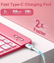 Hamile for iPad A16 11th 10th Generation Case with Keyboard - Wireless | Backlit Detachable Folio Keyboard Cover, Pencil Holder, for iPad A16 11-inch 2025 10th Generation 10.9 Inch 2022, Pink