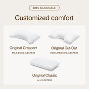 Coop Home Goods Original Adjustable Pillow, Queen Size Bed Pillow for Sleeping, Cross Cut Memory Foam Pillow - Medium Firm Back, Stomach and Side Sleeper Pillow, CertiPUR-US/GREENGUARD Gold
