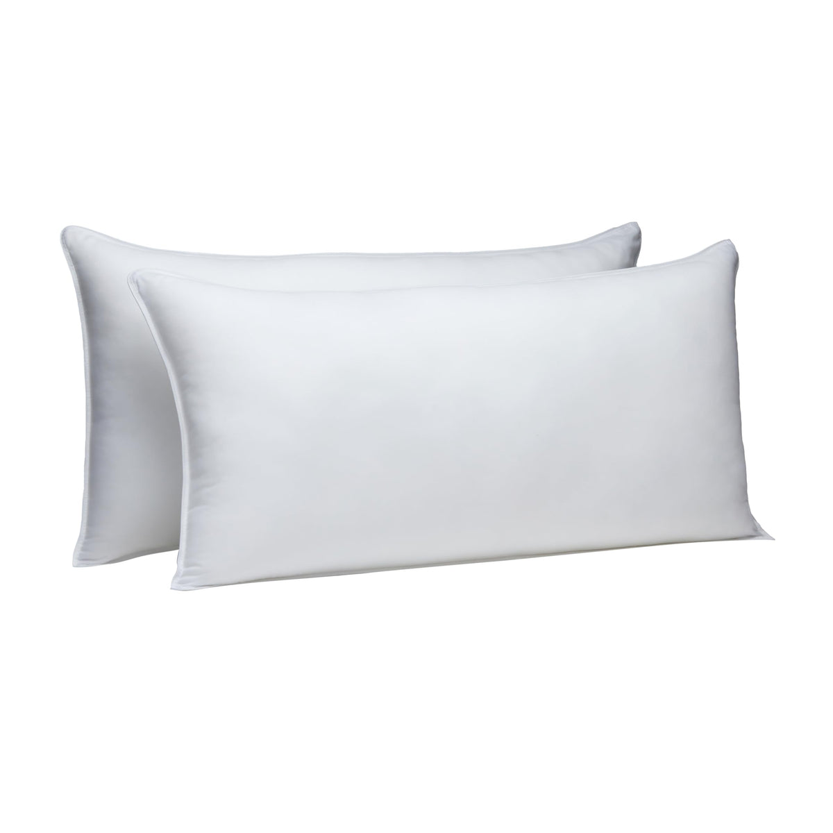 Amazon Basics Down Alternative Bed Pillows for Back and Side Sleepers, Medium Density, King Size, 36" x 20", White, 2-Pack