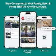 Arlo Essential Wireless Security Camera 2K (3rd Gen) - 2-Cam | Rechargeable home security camera; 2K & color night vision; Person, vehicle & animal detection; 1-mo Secure plan incl.