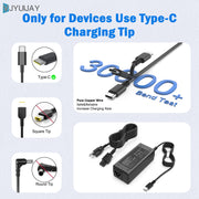 VJYUIJAY Universal 65W USB C Laptop Charger Compatible with HP chromebook Lenovo Dell Acer Asus Samsung Google Computer Type C Power AC Adapter