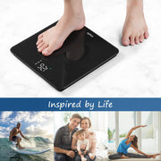 Vitafit Bathroom Scale for Body Weight Accuracy 0.1lb, Weight Scale 400lb | Professional Factory Since 2001 Digital Weighing Scales for Weight, Step On and 3xAAA Included, LED, Spray Silver Black