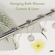 Amazer Shower Curtain Hooks, Decorative Rust Proof Stainless Steel Shower Curtain Hooks for Bathroom Shower Rods Set of 12, Polished Nickel