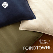 Foindtower Linen Solid Decorative Throw Pillow Covers 20x20 Natural Beige | Pack of 2 Boho Farmhouse Pillowcase,Accent Neutral Cushion Covers,Morden Home Decor for Chair Couch Sofa Bedroom Living Room