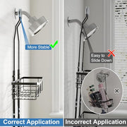Joqixon Upgraded Extended Length Shower Organizer with Hooks, Rustproof Shampoo Soap Holder, Large Hanging Bathroom Caddy