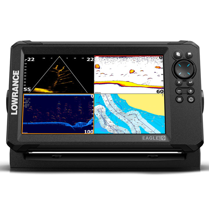 Lowrance Eagle Eye 9 Live Sonar Fish Finder with Preloaded C-MAP Charts | 9-inch IPS display, Live Forward, Live Down, CHIRP, FishReveal, included transducer