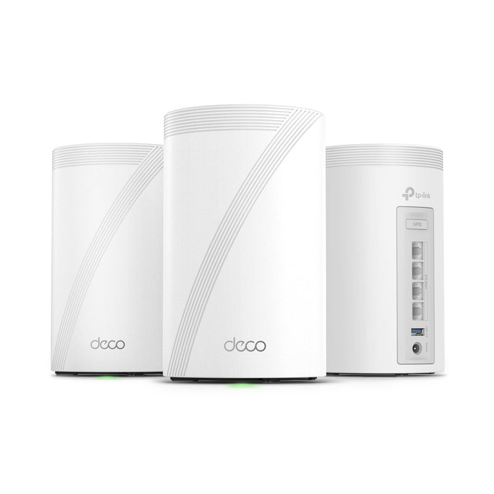 Deco 7 Pro Tri-Band WiFi 7 BE10000 Whole Home Mesh System 6-Stream 10 Gbps | 4 x 2.5G Ports Wired Backhaul, 4 x Smart Internal Antennas, Up to 7,600 Sq.ft, VPN, HomeShield, AI-Roaming (BE63 3-Pack)
