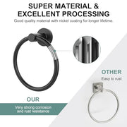 SetSail Towel Holder for Bathroom Wall Matte Black Towel Ring | Stainless Steel Hand Towel Holder Heavy Duty Towel Hanger for Bath, Kitchen