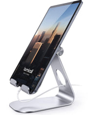 Lamicall iPad Stand Adjustable Tablet Holder, Sturdy Aluminum, Multi-Angle | Dock Stand for 4-13" iPad Pro Air Mini Kindle Tab Switch, All Aluminum Metal, Multi-Angle, Sturdy, Office Desk Accessories