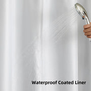 Colorful Star Sage Green No Hook Waffle Shower Curtain Set, 72 x 75 Inch | Waterproof Shower Curtain with Snap in Fabric Liner and Mesh Top Window, Hotel Style Heavy Duty Thick Bathroom Curtain
