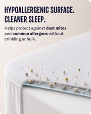SafeRest Waterproof Queen Size Mattress Protector | Fitted with Stretchable Pockets, Machine Washable, Cotton Blend Mattress Cover for Bed