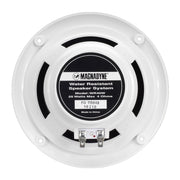 Magnadyne 5-inch Water Resistant Outdoor Speakers, Dual Cone, 25W Peak Power, Marine and RV Compatible (White)