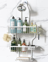YASONIC Never Rust Shower Caddy Hanging, Aluminum Shower Racks for Inside Shower, 3-Tier Shower Organizer Hanging Over Shower Head with Hooks and Soap Holder, Silver