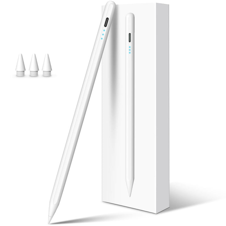 DIGIROOT iPad Pencil for 2018-2026, Plam Rejection Stylus Pen for iPad | Apple Pencil USB-C 3X Fast Charge, Tilt Sensitivity, for iPad 6-11, Pro 11"/12.9"/13, Air 3/4/5/M2/M3/M4, Mini 5/6/7-White